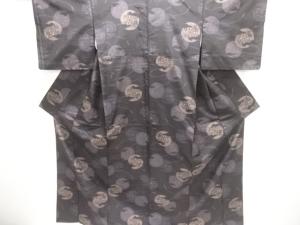 鏡裏に霞模様織り出し西陣伝承紬着物